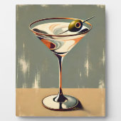 Plaque Photo Mi-siècle Moderne 1 Olive Martini Peinture (Devant)