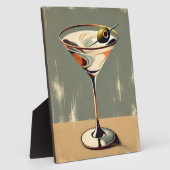 Plaque Photo Mi-siècle Moderne 1 Olive Martini Peinture (Côté)