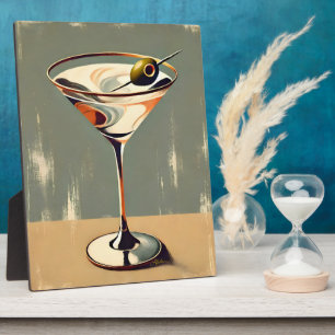Plaque Photo Mi-siècle Moderne 1 Olive Martini Peinture