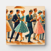 Plaque Photo Mi-siècle Moderne Martinis Danser Cocktail Party (Devant)