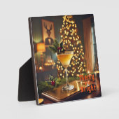 Plaque Photo Mi-Siècle Noël Joyeux & Cocktail lumineux (Recto)