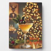 Plaque Photo Mi-Siècle Noël Joyeux & Cocktail lumineux (Devant)