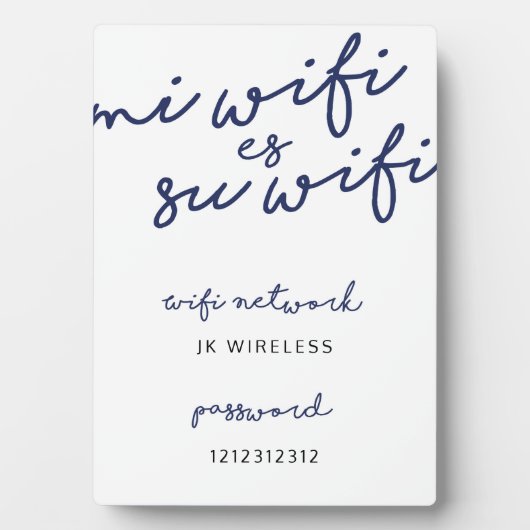 Plaque Photo Mi Wifi Es Su Wifi (Devant)
