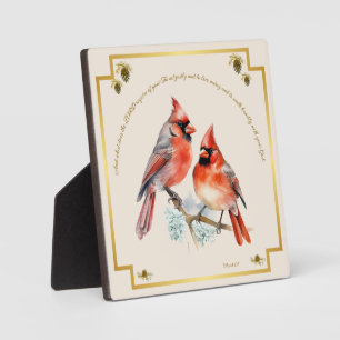 Plaque Photo Micah 6:8 - Song Bird with Cardinals