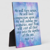 Plaque Photo Micah 7:19 (Côté)