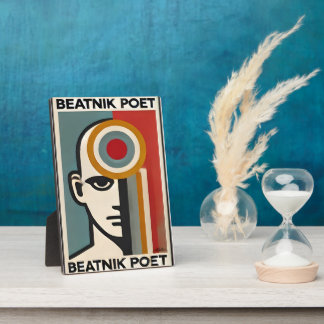 Plaque Photo Mid Century Modern Art Beatnik Poet
