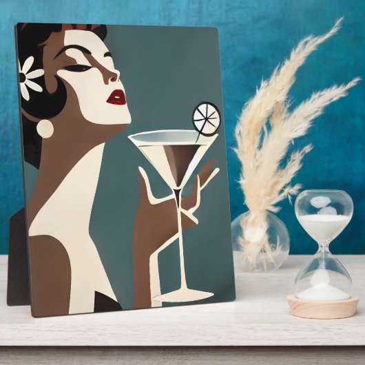 Plaque Photo Mid Century Modern Art The Martini DIva (Côté)