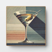 Plaque Photo Mid Century Moderne 2 Olive Martini Cocktail Heure (Devant)