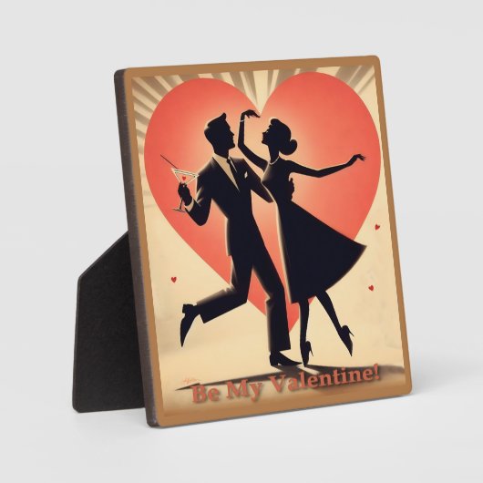 Plaque Photo Mid Century moderne Valentine Dancing Couple (Recto)