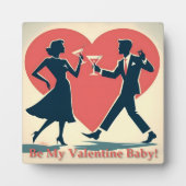Plaque Photo Mid Century Valentine Hip Martini Dancing Couple (Devant)