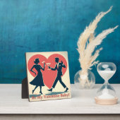 Plaque Photo Mid Century Valentine Hip Martini Dancing Couple (Insitu)