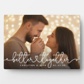 Plaque Photo Mieux Ensemble Script moderne photo de mariage per (Devant)