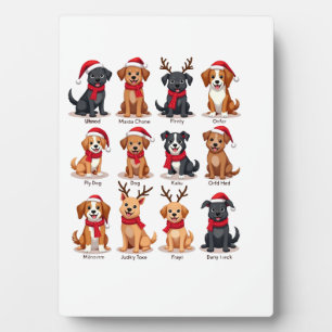 Plaque Photo Mignon 12 Chiens Xmas Drôle Amateurs de Chiens Noë