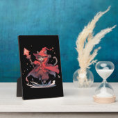 Plaque Photo Mignon Héros Chat Mage Rouge (Côté)