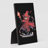 Plaque Photo Mignon Héros Chat Mage Rouge (Côté)