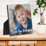 Plaque Photo Mignon Lote You Grand-Père Photo<br><div class="desc">Donnez à un grand-père spécial ou nouveau un affichage photo de garde de son petit-enfant ou petits-enfants avec votre texte personnalisé (montré avec LOVE YOU GRANDPA) dans votre choix de styles et de couleurs de police (montré dans une police amusante, de type jeune en blanc). ASSISTANCE : Pour obtenir de...</div>