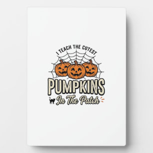 Plaque Photo Mignon professeur de citrouille création Halloween