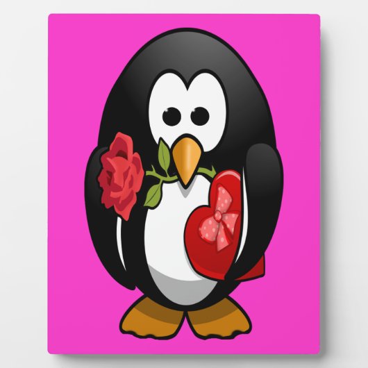 Plaque Photo Mignonne Saint Valentin Pingouin Drôle Drôle Carto (Devant)
