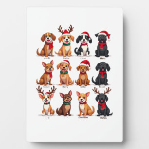 Plaque Photo Mignons 12 chiens Xmas drôles amateurs de chiens N