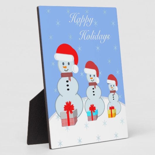 Plaque Photo Mignons neigeurs de Noël (Côté)