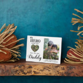 Plaque Photo Militaire Papa Mon Héros Porte Camo Fête des pères (Côté)