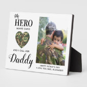 Plaque Photo Militaire Papa Mon Héros Porte Camo Fête des pères (Côté)