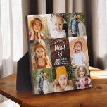 Plaque Photo Mimi We Lots Hearts Wood Photo Collage<br><div class="desc">Le Mimi We Love You Heart Modern Photo Collage Plaque est un cadeau émouvant et personnalisé qui met en valeur votre amour pour votre grand-mère. Cette plaque magnifiquement conçue comprend un collage photo en forme de coeur, vous permettant d'ajouter vos photos de famille préférées dans un agencement moderne et élégant....</div>