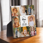 Plaque Photo Mimi We Lots You Hearts Modern Photo Collage<br><div class="desc">Le Mimi We Love You Heart Modern Photo Collage Plaque est un cadeau émouvant et personnalisé qui met en valeur votre amour pour votre grand-mère. Cette plaque magnifiquement conçue comprend un collage photo en forme de coeur, vous permettant d'ajouter vos photos de famille préférées dans un agencement moderne et élégant....</div>