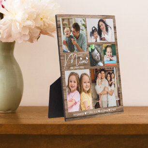 Plaque Photo Mimi We Love You Grandkids 6 Photo Rustic Wood