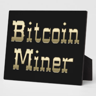 Plaque Photo Mineur Bitcoin (En Noir)
