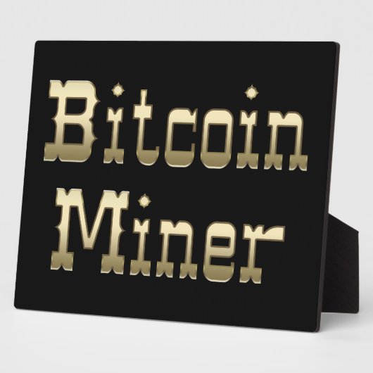 Plaque Photo Mineur Bitcoin (En Noir) (Côté)
