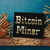 Plaque Photo Mineur Bitcoin (En Noir) (Côté)
