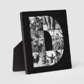 Plaque Photo Mini Élégant Six Photo Collage Lettre D pour papa (Recto)