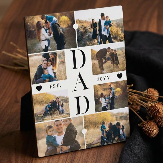 Plaque Photo Minimal Best Dad Ever Gift Custom Photo Collage