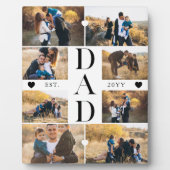 Plaque Photo Minimal Best Dad Ever Gift Custom Photo Collage (Devant)