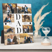 Plaque Photo Minimal Best Dad Ever Gift Custom Photo Collage (Côté)