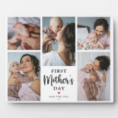 Plaque Photo Minimal First Mother's Day Photo Collage Keepsaké (Devant)