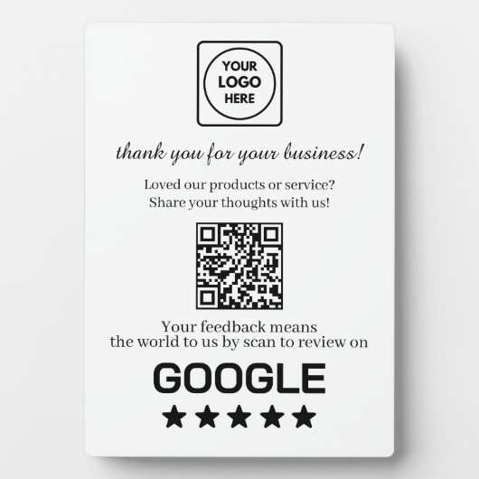Plaque Photo Minimalist QR Code | Modern Clean Custom Design (Devant)