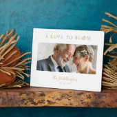 Plaque Photo Minimalist Romantic Wedding Anniversary Faux GoLD (Côté)