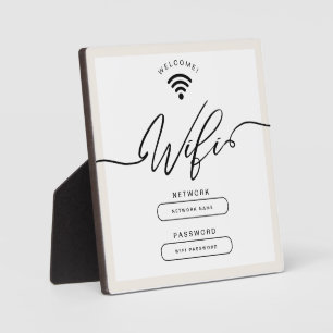 Plaque Photo Minimaliste blanc et beige Zone Wifi simple