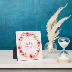 Plaque Photo Minimaliste et Chic Floral Mariage