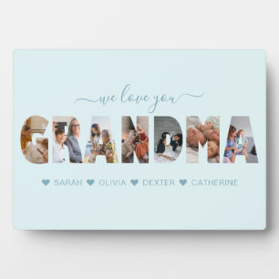 Plaque Photo Minimaliste We Love You Grand-mère Photo Collage B