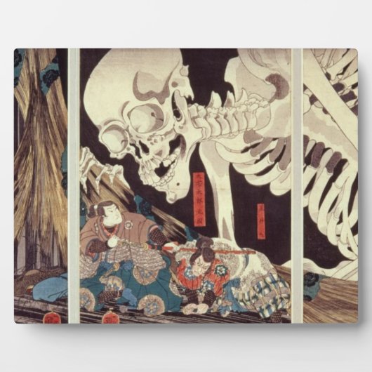 Plaque Photo Mitsukini Defying the Skeleton Specter, vers 1845 (Devant)