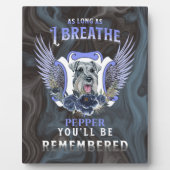 Plaque Photo Mittelschnauzer Tant que je respire Mémorial (Devant)