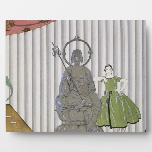 Plaque Photo Mlle Spinelly Chez Elle, 1920 (pochoir pri) (Devant)