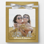 Plaque Photo Mme & Mme Lesbian Gay Mariage Gold Photo (Devant)