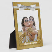 Plaque Photo Mme & Mme Lesbian Gay Mariage Gold Photo (Côté)