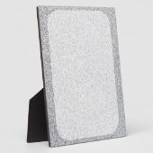 Plaque Photo Modèle blanc parties scintillant argent (Côté)