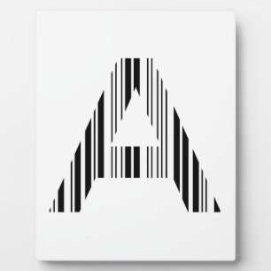 PLAQUE PHOTO MODELE DE CODE A BARRES INITIAL A PREMIERE LETTRE