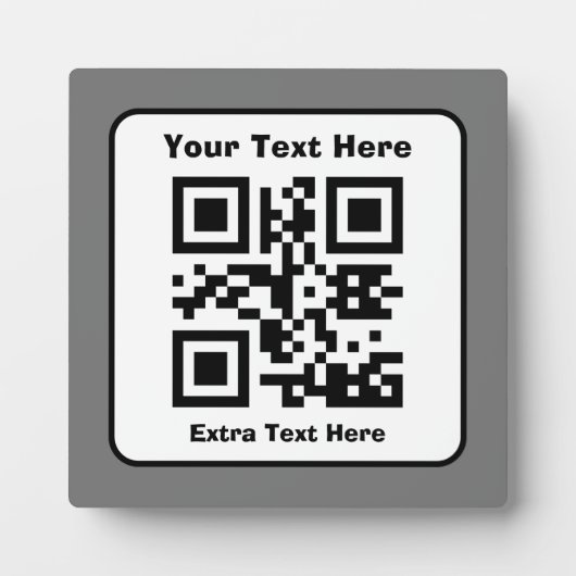 Plaque Photo Modèle de code QR numérisable avec texte modifiabl (Devant)